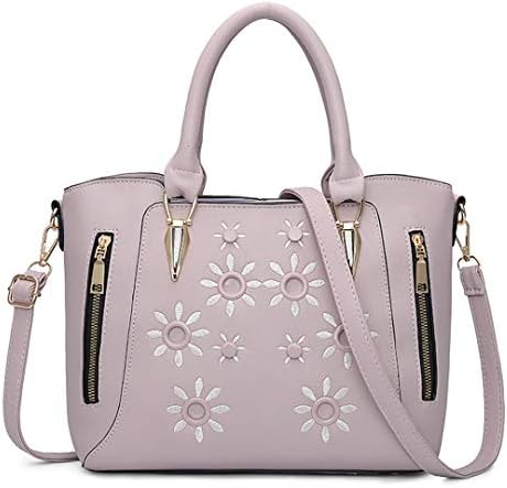 Women's Leather Flower Embroidered Casual Handbag