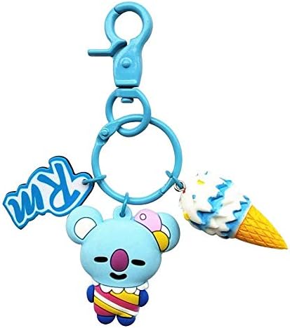2018 Newest BT21 Kpop Characters Keyring with Bell-BTS Silicone KeyChain Accessories Bag Pendant