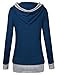 Hooded Tunic Sweatshirt,Timeson Womens Long Sleeve Shawl Collar Sport 2-in-1 Knitted Panel Hooded Casual (Small, Navy)