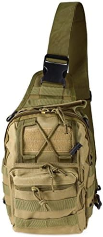 Angelwing Military Tactical Shoulder Backpack Oxford Camping Travel Hiking Trekking Runsacks Bag (khaki)
