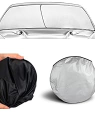 Automotive Parts and Accessories: APSG Windshield Sun Shade (EZ Install, EZ FOLD, EZ Store) Fold-able Dash Protector UV hot Cold Summer Winter Sunshade Window - APSG