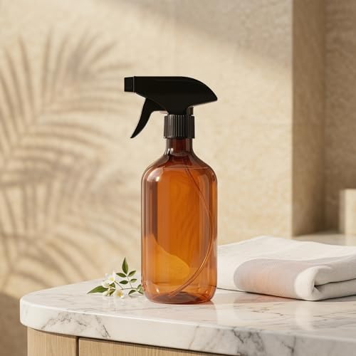 Baluue 4PCS 500ml PET Plastic Spray Bottles – Refillable Empty Transparent Water Spray Bottle for Hair, Cleaning, Garden, Beauty, Travel – Leak-Proof Container with Trigger Sprayer