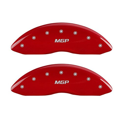 MGP Caliper Covers 22039SMGPRD 'MGP' Engraved Caliper Cover with Red Powder Coat Finish and Silver Characters, (Set of 4) (Certified Refurbished)