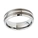 Charmy Jewelry 8mm Tungsten Carbide Men's Wedding Band Dual Brushed Center and Polished Beveled Edge Comfort Fit Ring