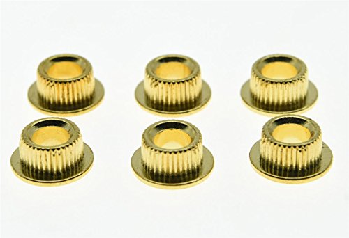KAISH Metal Gold 10mm Vintage Guitar Tuning Keys Conversion Bushings Adapter Ferrules