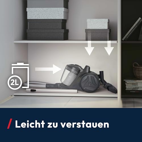 HP1 leistungsstarker Boden-Staubsauger ohne Beutel für Hartboden & Teppich, Sauger leicht & kompakt, EPA-Staubfilter, Parkettdüse, 2L Staubbehälter inkl. Zubehör, 700W, mit Kabel 7,5m