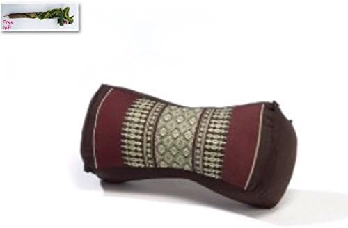 Neck Pillow, Brown/Burgundy. (Free a Gift Wooden Dragon Pencil Handmade).