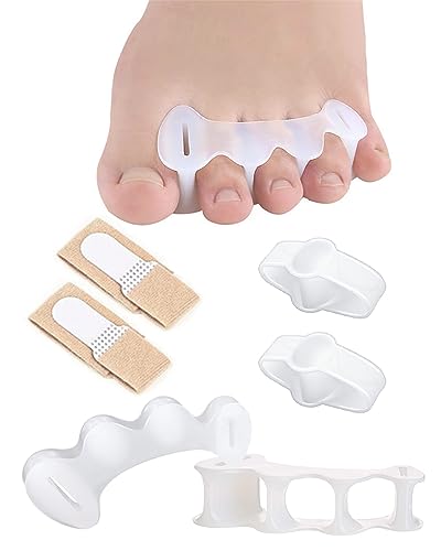 Uwbettry 6 Pcs Toe Separators Correct Your Toe Spacers for Women Men Bunion Correction, Hammer Toe Straightener, Silicone Toe Spreader for Feet Pain Relief (M, Women Shoe Size 9-12.5, Men: 7-11)