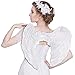 SEVADA Angel Wings and Halo for Adult Women, White Angel Halo Wings for Kids Girls Teen, White Wings Feather Angel Wings Costume (17.7 x 13.8 inches)