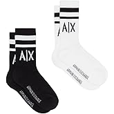 Armani Exchange mens Logo Crew Socks 2 Pack