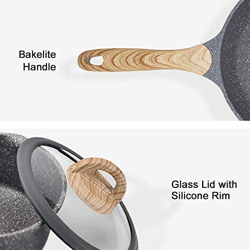 JEETEE 2 Quart Sauce Pan with Lid, Non Stick Small Pot with German