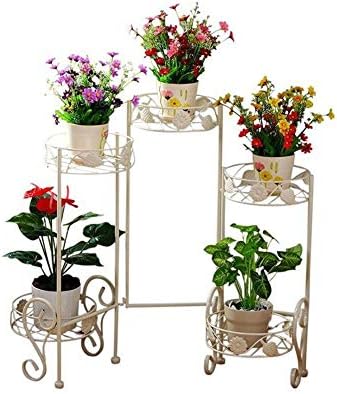 フラワースタンド 園芸ラック 花台 フラワースタンド 植木鉢ホルダー メタル 屋内 バルコニー フリースタンディング 植物スタンド