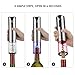REDMOND Electric Wine Opener, 4-in-1 Rechargeable Automatic Corkscrew Wine Bottle Opener Set with Foil Cutter, Vacuum Stopper and Wine Aerator Pourer & USB Charging Cable, Stainless Steel, WO005