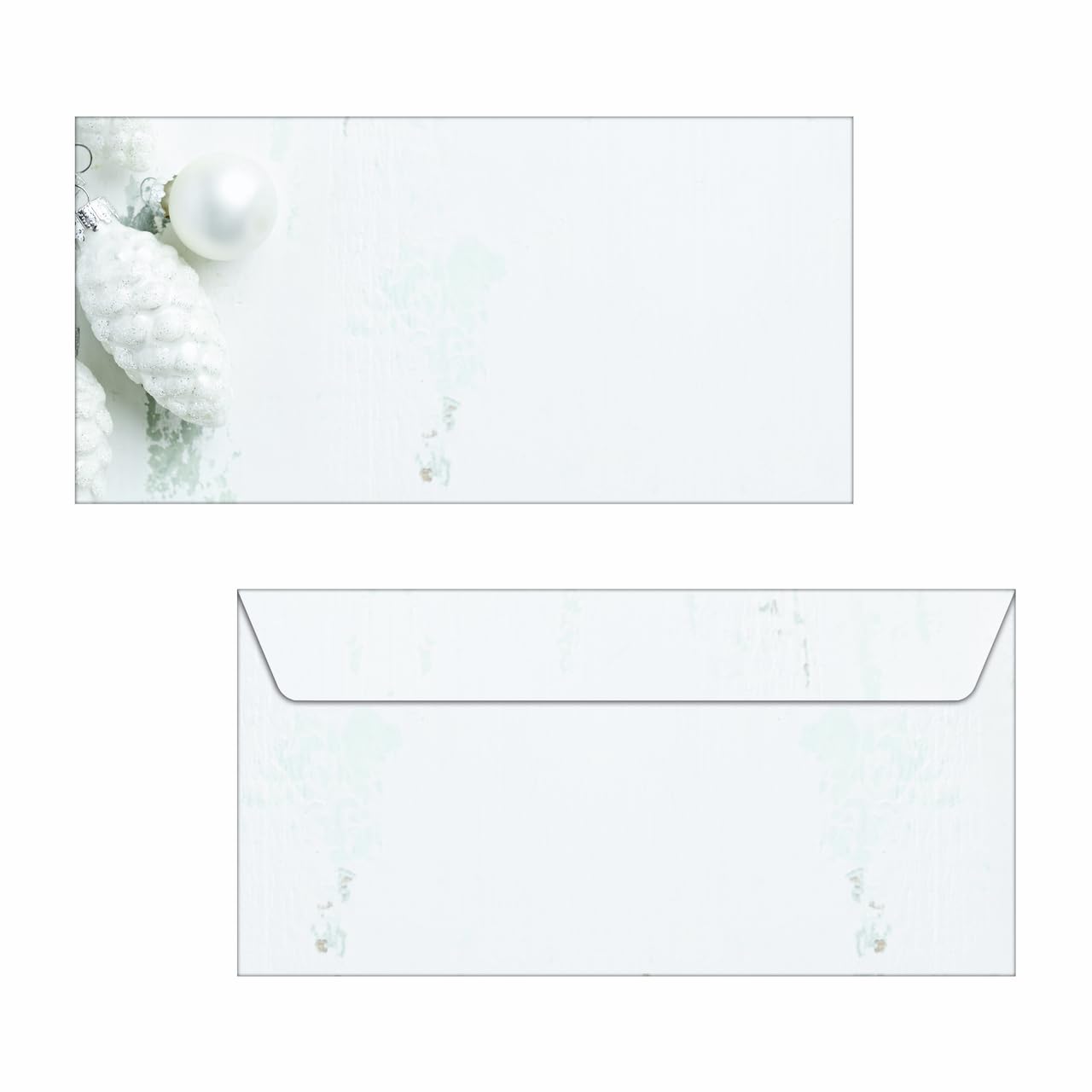 SIGEL DU132 Envelopes with fir cone design, Christmas, White, size DL (11 x 22 cm), 50 Pieces