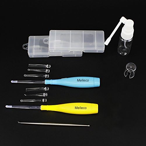 Melleco Upgraded 2 LED Tonsillith Tonsil Stone Remover Tool Oral Care + Stainless Steel Pick + Water Pumping Bottle (Empty) 20ml