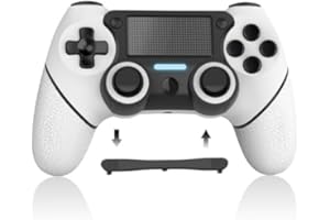 PSKONTORORA Wireless Controller for P4, P4 Controller with Paddles Compatible with P4/P3/Pro/Slim/PC, Wireless P4 Controller with dual vibration, Turbo/ Programmable Back Button/Type-c Port/ 1000mAh Battery