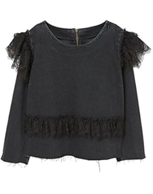 Women's Lace Denim Blouse