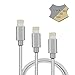 Alanda iPhone Charging Cord 3pack (3ft 6ft 10ft) Nylon Braided Lightning USB Charging Cable for iPhone 7 7 Plus 6s 6s Plus 6 Plus SE 6 5s 5c 5, iPad Mini Air and iPod Compatible with iOS- Gray