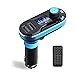 ERolldeeP Wireless Bluetooth Handsfree Car Kit Adapter FM Transmitter BT66 Calling/MP3 Player Dual USB Ports for Cellphones Power Battery charge-Blue