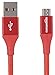 AmazonBasics Double Braided Nylon USB 2.0 A to Micro B Charger Cable | 3 Feet, Red primary