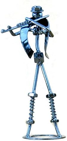 Flute Player Gifts - Flutist Musician 10 Inches Flute Player Figurine Collectible Sculpture Metal Art