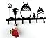 Wander Agio Animal Cat Girl Metal Wall Mounted Bag Hanger Towels Rack Originality Clothing Hooks Sweet Black