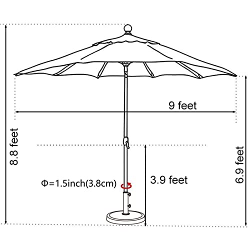 EliteShade USA 10YearNonFading Sunumbrella 9Ft Market Umbrella Patio