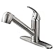 Ufaucet Commercial Stainless Steel Single Lever Single Handle Pull Out Sprayer Prep Kitchen Sink Faucets, Brushed Nickel Finished