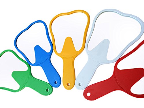 APHRODITE Office Hand Chairside Molar Tooth-shaped Patient Face Mirrors Plastic (Blue) - Thumbnail 4