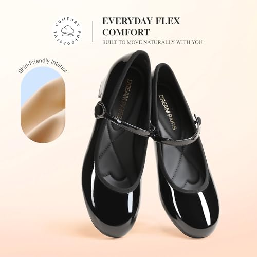 DREAM PAIRS Women's Comfortable Dress Shoes Thick Low Heels Mary Jane Slip on Round Toe Casual Cute Work Shoes