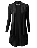 URBANCLEO Womens Hi-Lo Draped Open Front Long Cardigan Sweater (S-3X)