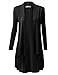 URBANCLEO Womens Basic Hi-Lo Open Front Long Cardigan BLACK, L