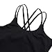 TiaoBug Women's Spaghetti Straps Ballet Dance Camisole Criss Cross Leotard Gymnastic Bodysuit Tops Black Medium
