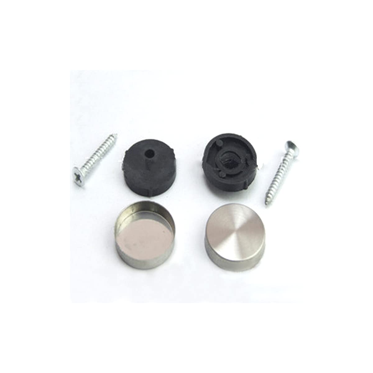Unifizz 4 Sets of Mirror Screws with Decorative Cap and Stainless Steel Mirror Screws, with Convex Mouth Rubber Particle, 40mm
