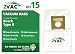 Bosch Allergy Type G Canister Bags - 15 Pack - Fits Health Guard, Electro Duo, Plus Vacuum Cleaners, BBZ51AFG2U, BBZ51AFG1U - Made ZVac