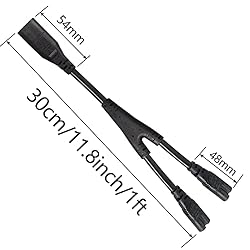 GINTOOYUN IEC 320 C8 to Dual C7 Y Splitter Power