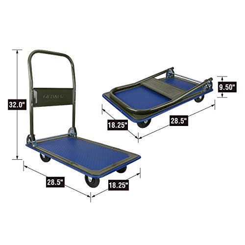 image for Olympia Tools 85-180 300LB Folding Rolling Flatbed Cart Hand Platform 