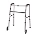 DMI Lightweight Aluminum Single Release Folding Walker with Soft Foam Handgrips, Adjustable Height, Silver, 250 lbs