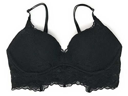 Victoria's Secret Pink Medallion Lace Push up Bralette Small Black