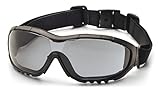 Pyramex V3G Safety Goggles, Black Strap/Temples/Gray Anti-Fog Lens