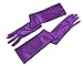 JISEN Women 20s Satin gloves Formal Bridal Banquet Party Wedding Opera Colorful Mitten 22 Inch Purple