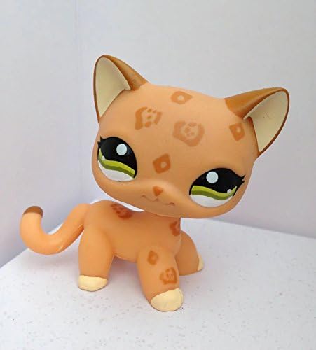 DEEJOE Pet Shop Green Eyes Brown Orange Short Hair Cat Kitty LPS Action Figure Child Toy 2"