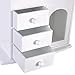 Yescom Wooden Jewelry Box Built-in Mirror Ring Earring Necklace Organizer Storage Case White For Mother Girls Women Wife