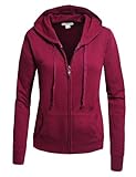 LE3NO Womens Comfortable Zip Up Fleece Hoodie Jacket