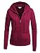 LE3NO Womens Comfortable Zip Up Fleece Hoodie Jacket