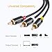 CableCreation RCA Cable 6FT, 3RCA to 3RCA Composite Video Audio AV Y Splitter Cable Compatible with Set-Top Box, Speaker, Amplifier, DVD Player, 24K Gold Plated Connector