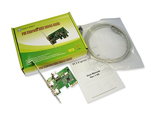JXSZ PCI-Express to 2+1ports 6Pin IEEE 1394A Firewire 400Mbps DV Video Capture Card with Header+6P-4P Cable