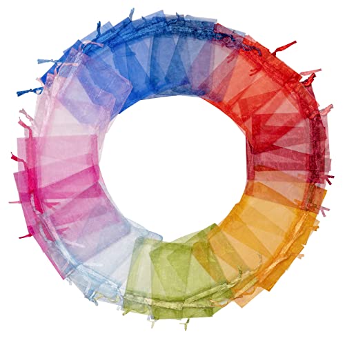 Carehabi - Sacchetti in Organza, Regalo e Gioielli, per Matrimonio e Lavanda (7 x 9 cm, Colorati)