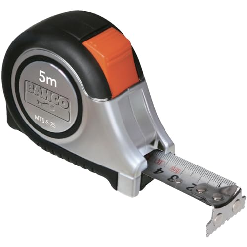 Bahco MTS-5-25 Metric Measuring Tape with Magnetic Tip, Multi-Colour, 5 m