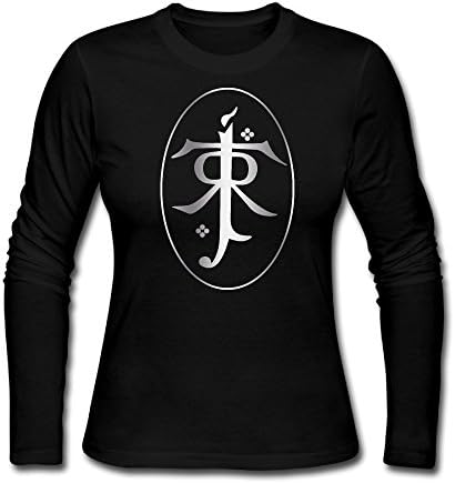 JACKMOUSERICE Women's Lord of The Rings Tolkien Platinum Style Long Sleeve T Shirt-Black